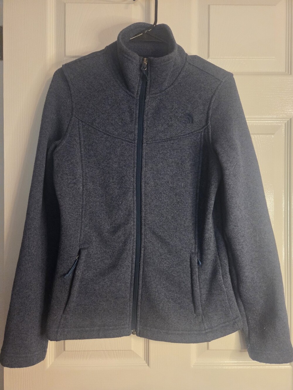 The North Face Slate Blue Full-Zip Women's Fleece Jacket Womens Size Small EUC